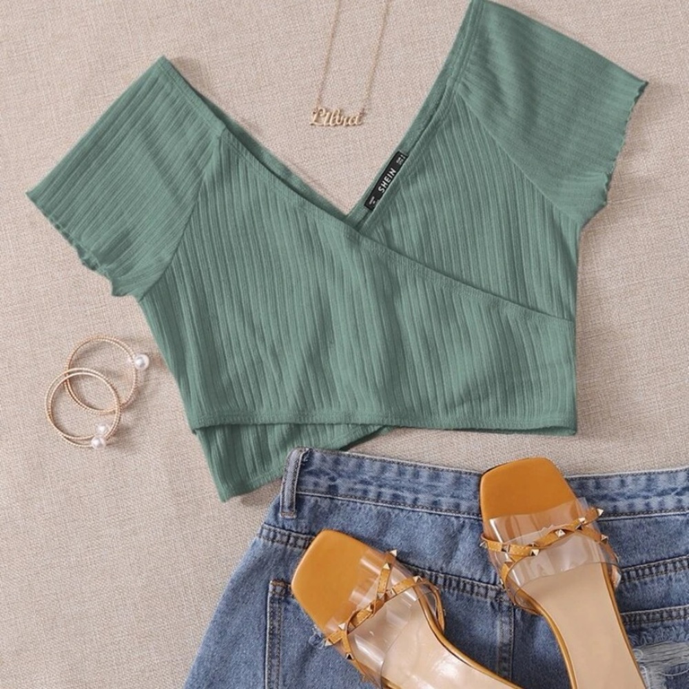 Shein cross body crop top